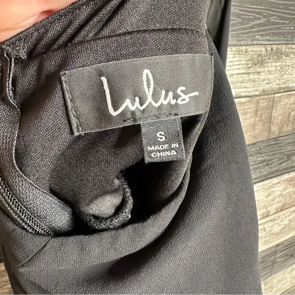 Lulus Dress Size Small Love Me To The Moon Black Pleated Midi Little Black - Picture 6 of 9